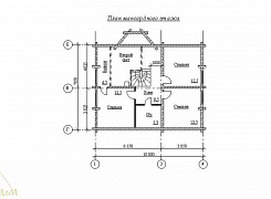 Объект №36: двухэтажный дом из бруса 195х130 с крыльцом, террасой и балконом 1 Объект №36: двухэтажный дом из бруса 195х130 с крыльцом, террасой и балконом 1