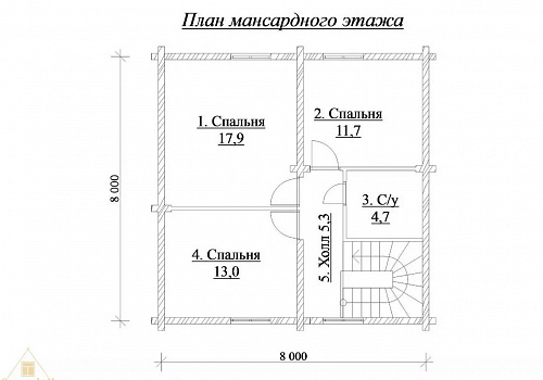 Объект №47: двухэтажный деревянный дом из бруса 192х145 с крыльцом 2 Объект №47: двухэтажный деревянный дом из бруса 192х145 с крыльцом 2